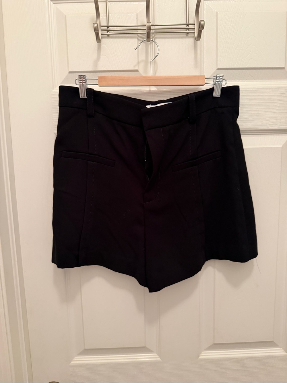 Zara Black High-Waist Tailored Women's Shorts